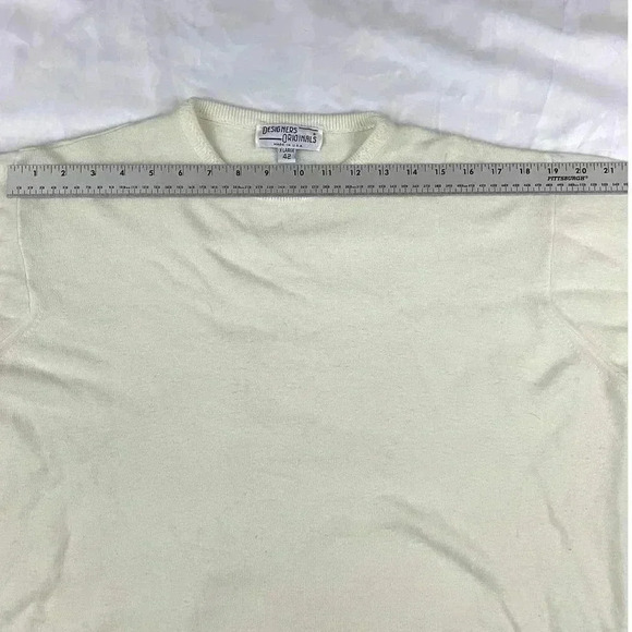 VTG Designers Originals Women's Cream Pullover Sweater Sz X-Large 42 Long Sleeve - Picture 8 of 10
